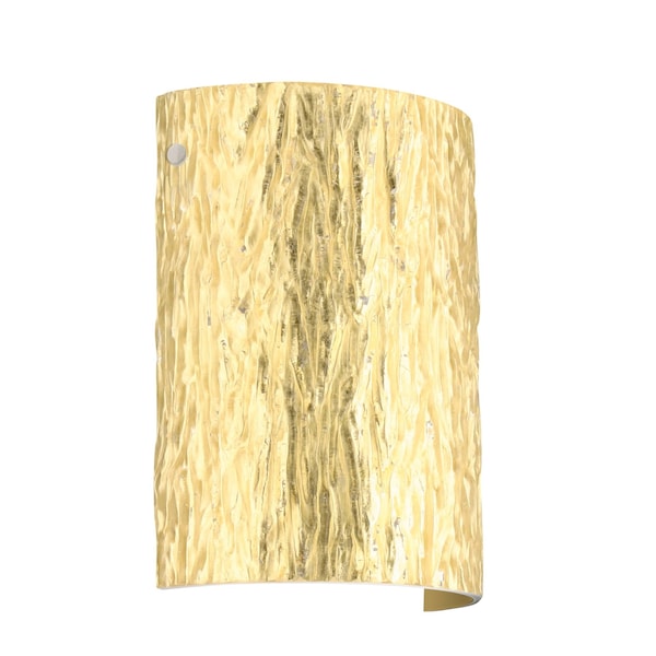 Besa Lighting Tamburo 8 Wall Sconce, Stone Gold Foil, Polished Nickel Cap Finish, 1x8W LED 7090GF-LED-PN - main